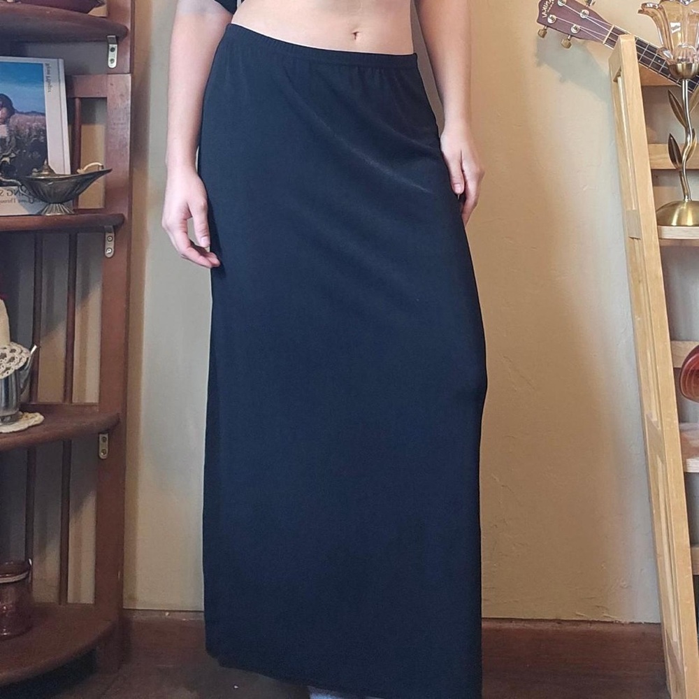 George Black Maxi Skirt with Straight Silhouette
